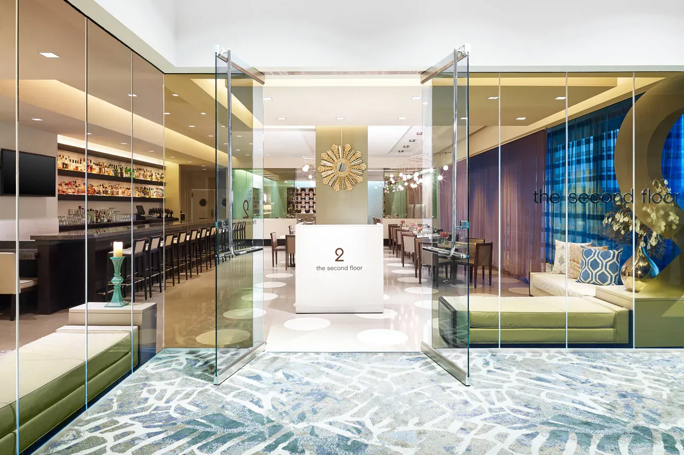 The entrance to the hotel restaurant